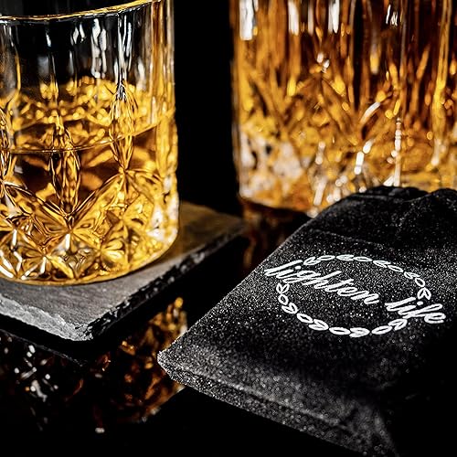 Miniatura 6 de LIGHTEN LIFE Juego de decantador de whisky con accesorios de barra, decantador de whisky de cristal y juego de vidrio en caja de regalo, juego de