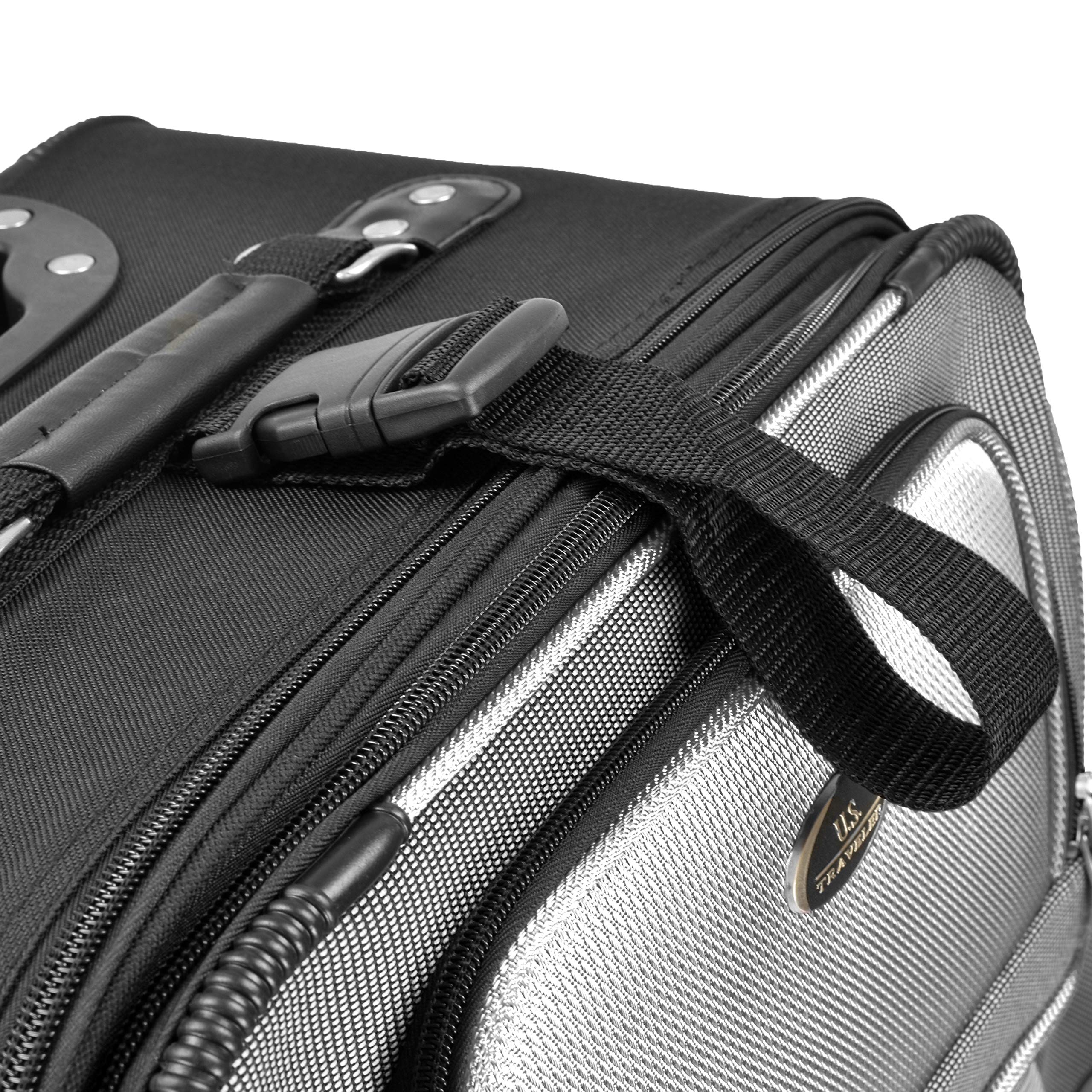 U.S. Traveler New Yorker Lightweight Softside Expandable Travel Rolling Luggage Set, Gray, 4-Piece (15/21/25/29)