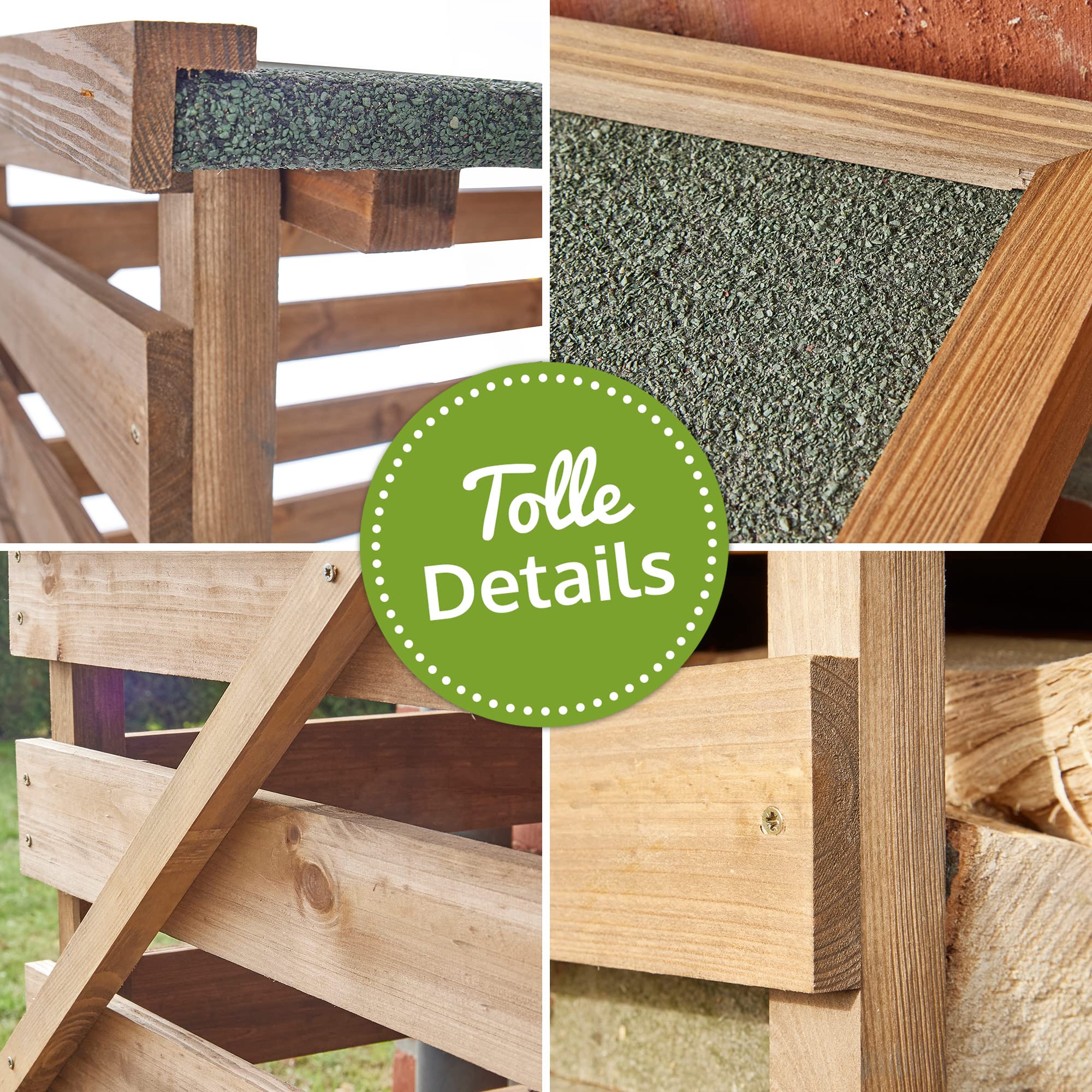zooprinz Brennholzregal außen aus lasiertem Holz – Kaminholzregal | Holzunterstand für Kaminholz und Feuerholz – Holzstapelhilfe für draußen, Garten, Terrasse und Hauswand