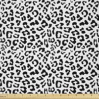 Vista 42 de Ambesonne The Yard, tela marfil de pétalos victorianos medievales barrocos de tonos suaves, patrón de primavera, tela de microfibra para artes