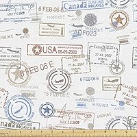 Vista 8 de Ambesonne The Yard, tela a rayas de Harbour por The Yard, pincelada abstracta, líneas horizontales náuticas, imagen suave, material resistente al