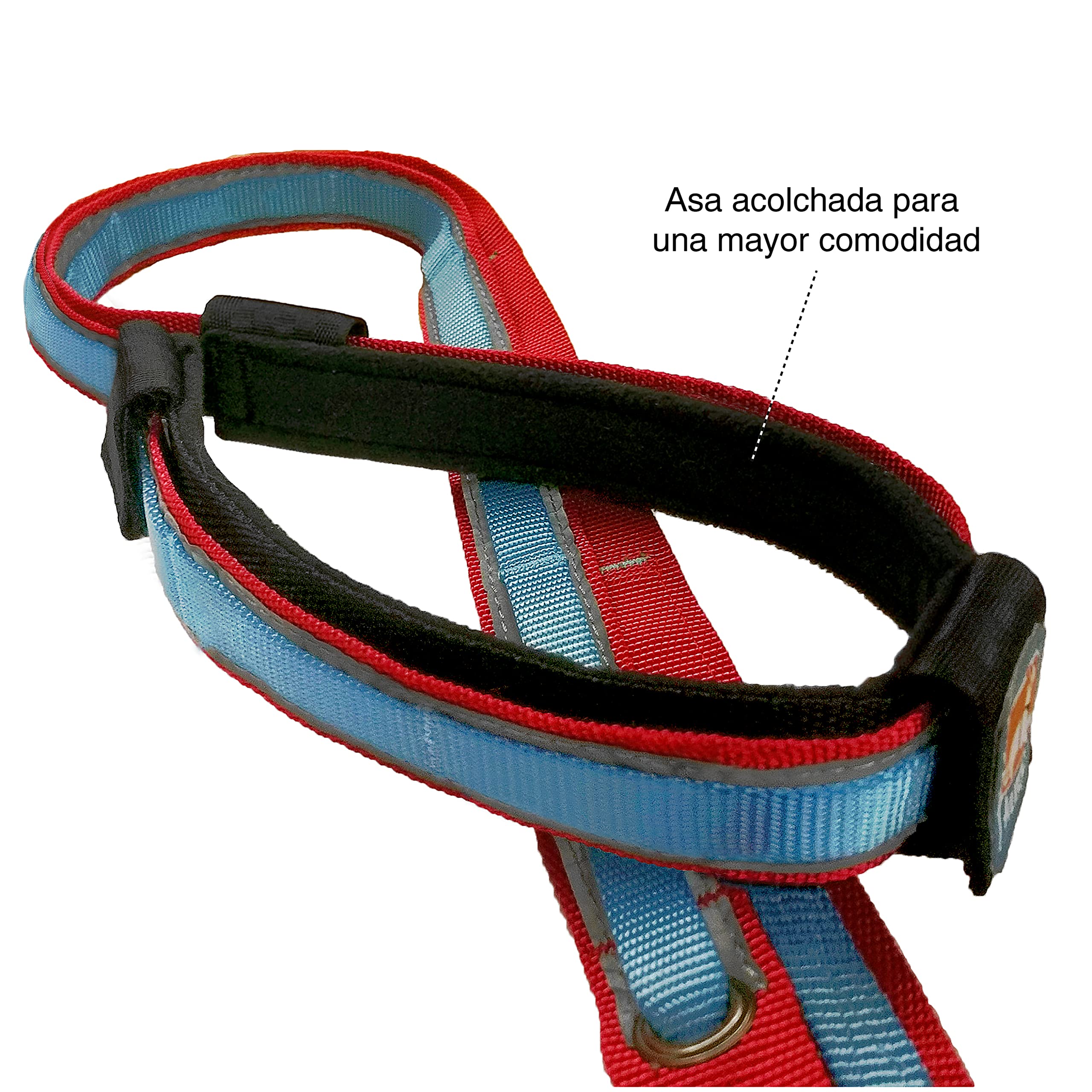 Kurgo Quantum - Correa 6 en 1, Cinturón Manos Libres para Perro, Correa de Cintura para Correr, Tirante Dog Running, Ajustable, Reflectante - Rojo/Azul