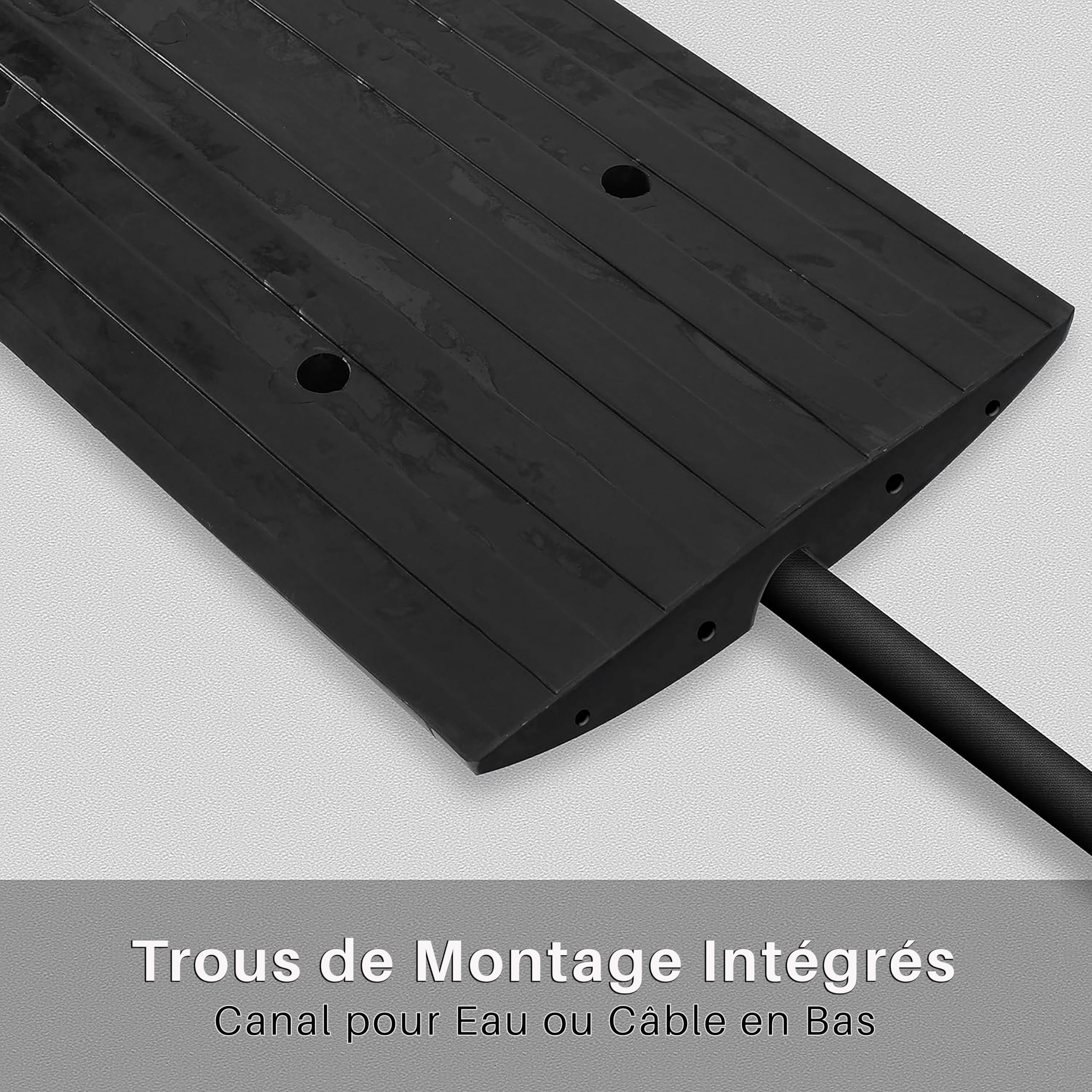 Pyle Rampe de Seuil -Rampe de Trottoir en Caoutchouc Robuste - Idéal pour Quai de Chargement, Garage, Trottoir, Camion, Trottinette, Vélo, Moto, Mobilité en Fauteuil Roulant et Autres Véhicules