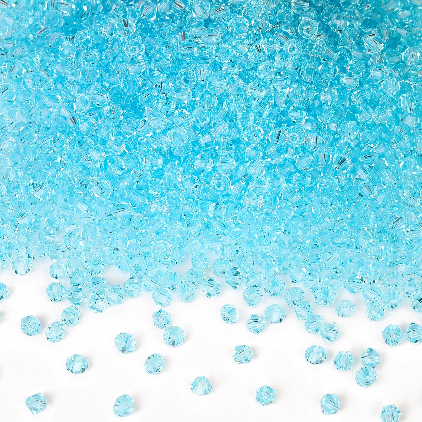DoDoBeads 720 Pcs 4mm Bicone Light Cyan Glass Beads for Jewellery Making, Bracelet Making, Craft Projects โ image 1