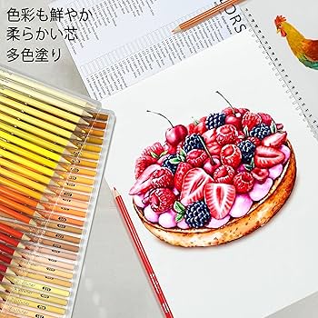 Amazon | 色鉛筆 520色セット 油性色鉛筆 プロ専用ソフト芯色鉛筆