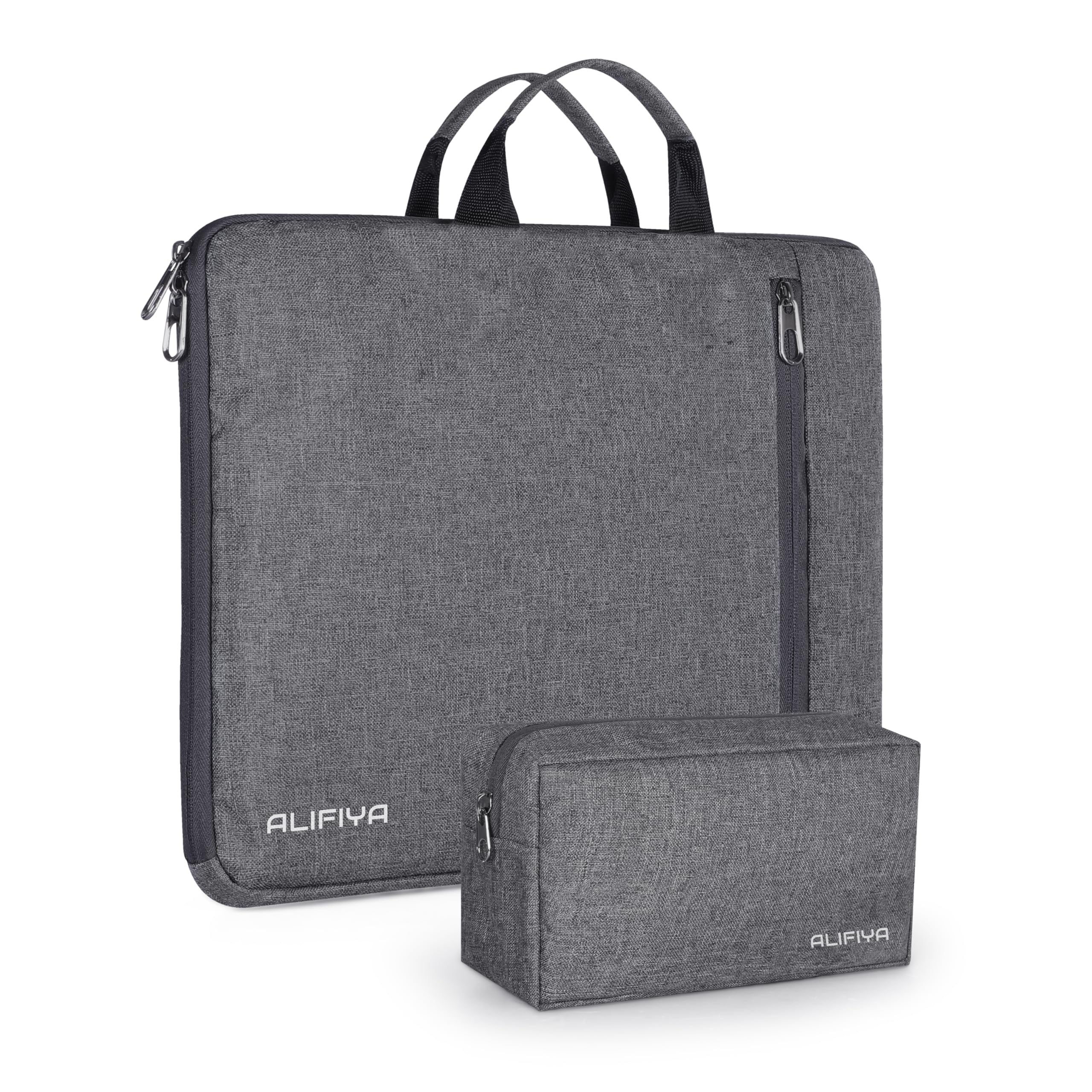 Laptop Sleeve 15.6 with Charger Pouch & Carry Handle – Water-Resistant Laptop Cover Bag for Dell, HP, Lenovo, MacBook – Slim Laptop Cover for Office & Travel