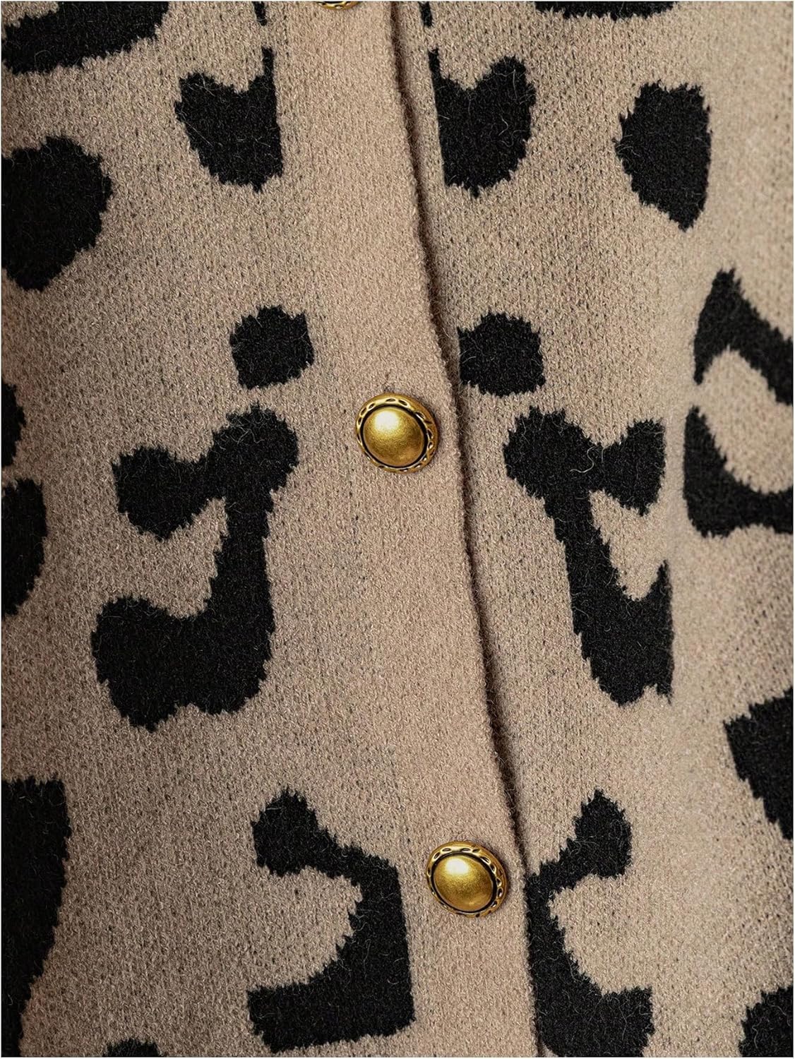 WDIRARA Women's Plus Size Leopard Cardigan Sweaters V Neck Button Down Knit Outerwear - Image 4