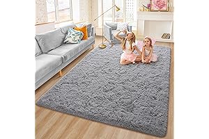 Rostyle Fluffy Grey 4' x 8' Rugs for Bedroom