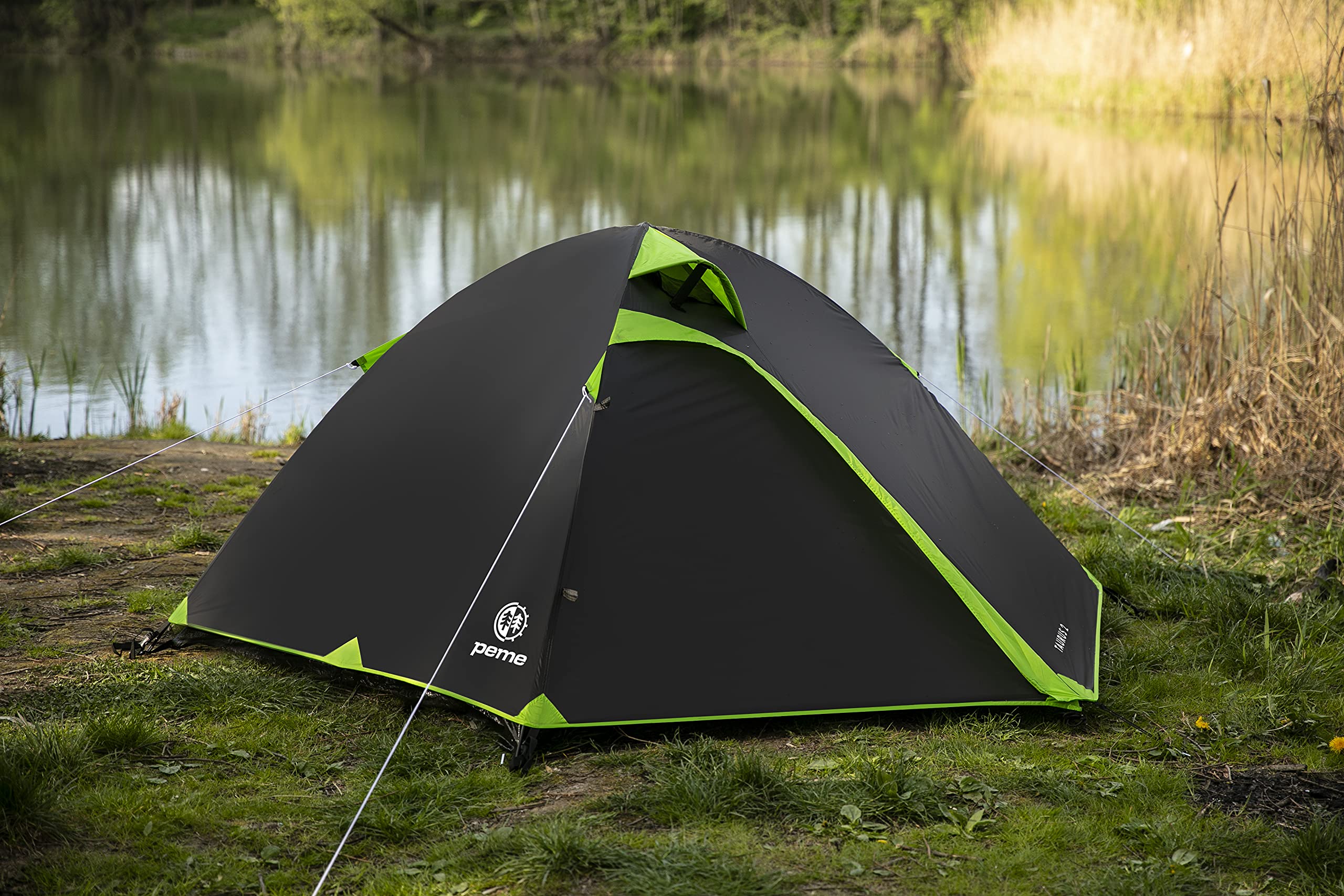 peme Tente dôme Taurus 2 pour 2 Personnes, Tente familiale imperméable de 4000 mm, Tente de Camping légère, Tente d'extérieur pour Trekking, Camping et randonnée, Tente de Festival avec entrée
