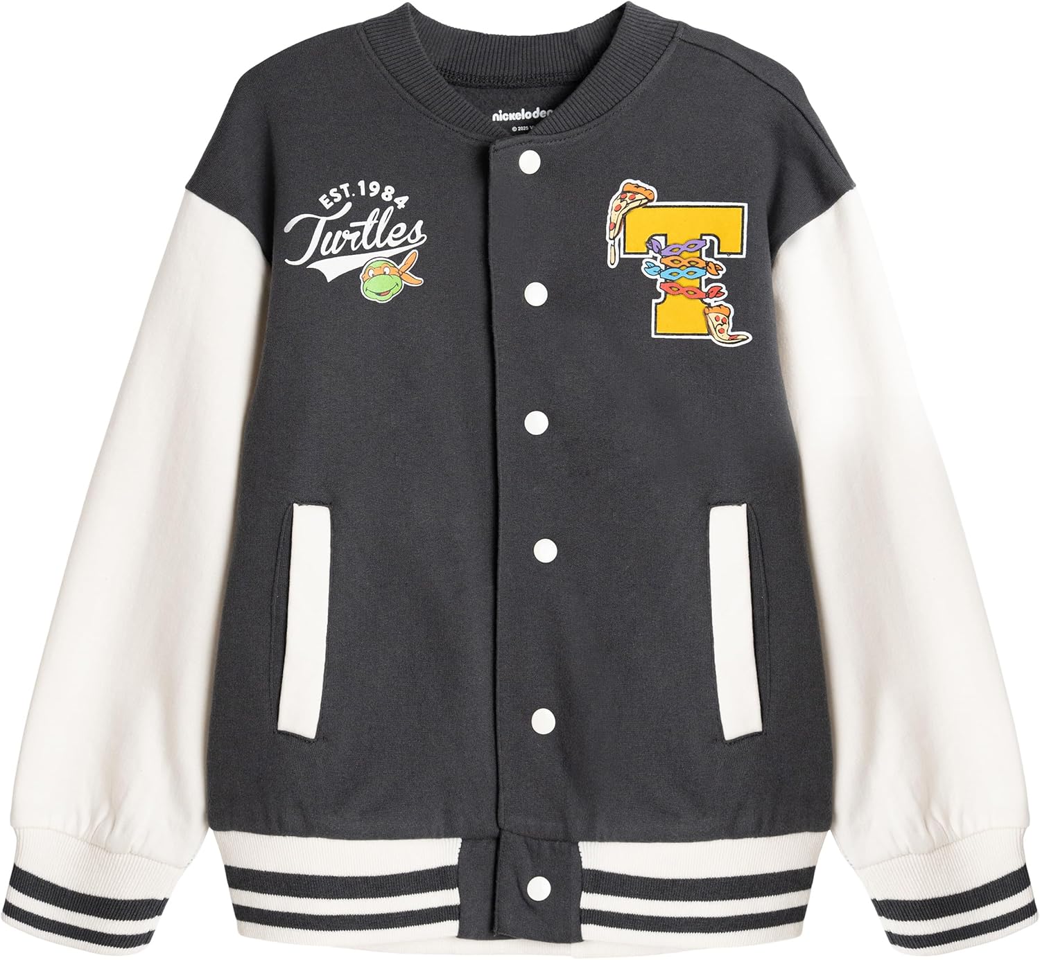 Teenage Mutant Ninja Turtles Fleece Varsity Bomber Jacket and Jogger Pants Outfit Set Toddler to Big Kid Sizes (2T - 14-16) - Image 4