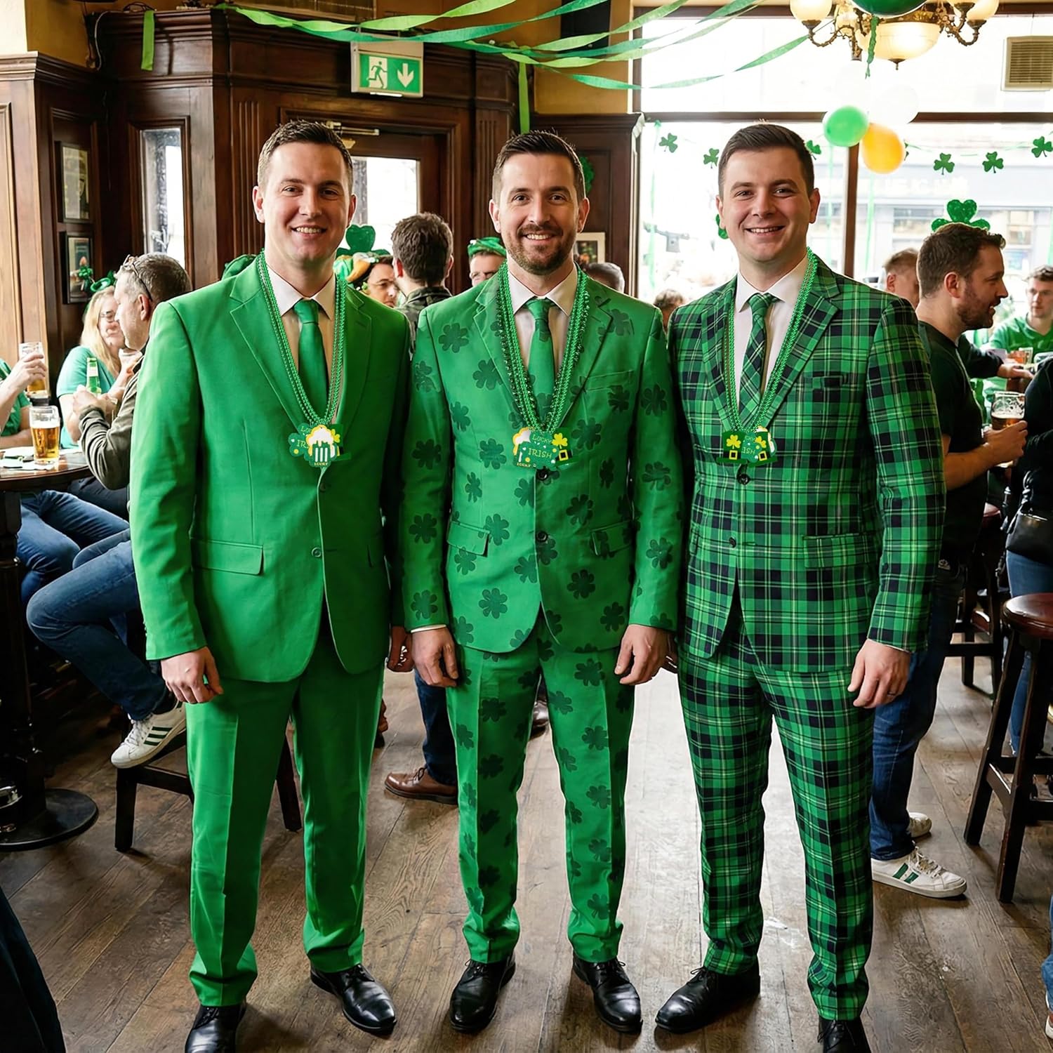 Moon Boat 18PCS St. Patrick's Day Shamrock Necklaces Clover Green Bead Irish Party Decorations Supplies for Adults - Image 5