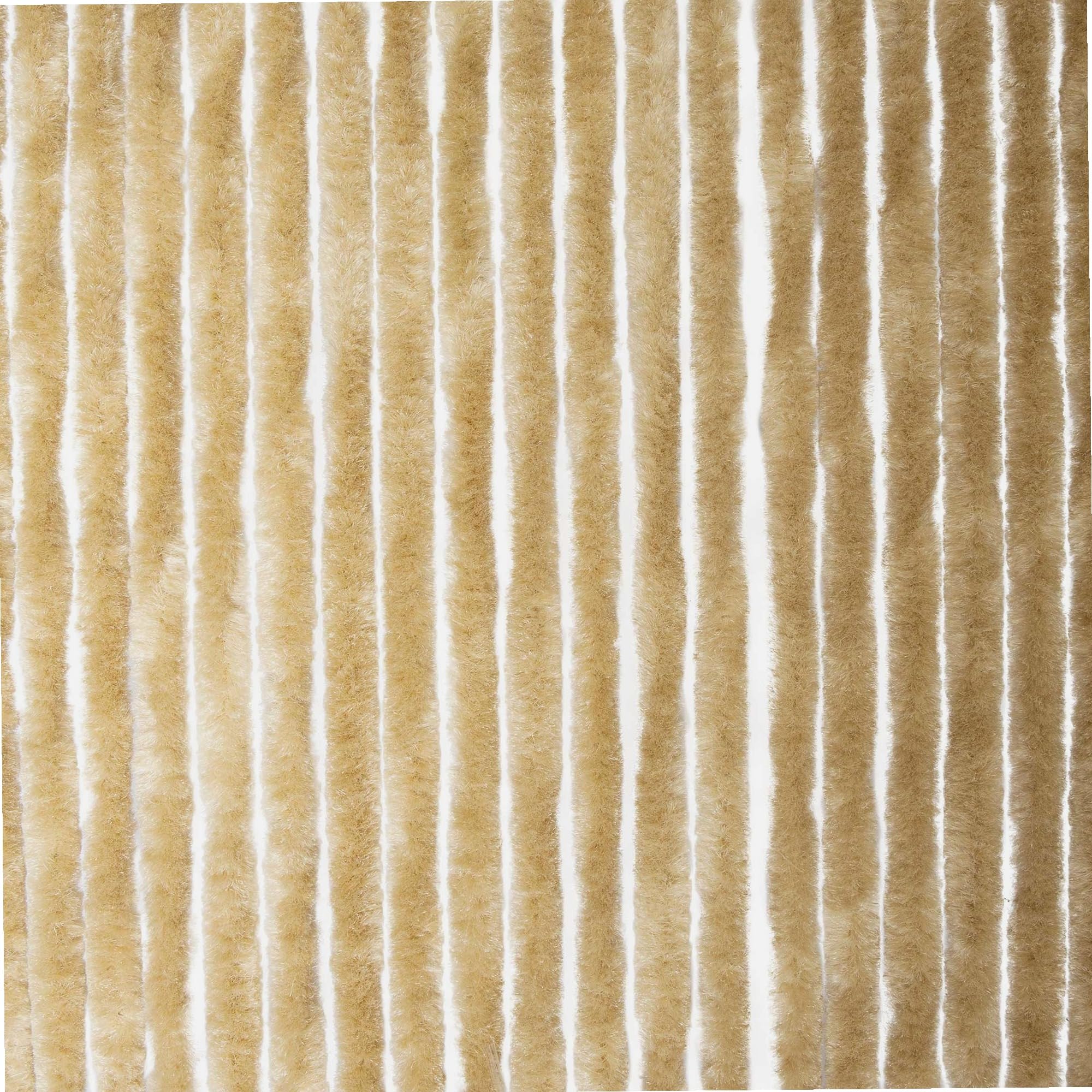 WERKA PRO Rideau Chenille Beige Uni - 120 x 220 cm - Protection Contre Insectes et Poussière - Tringle Ajustable et Anneaux de Suspension - Fibres Synthétiques Anti Effilochage