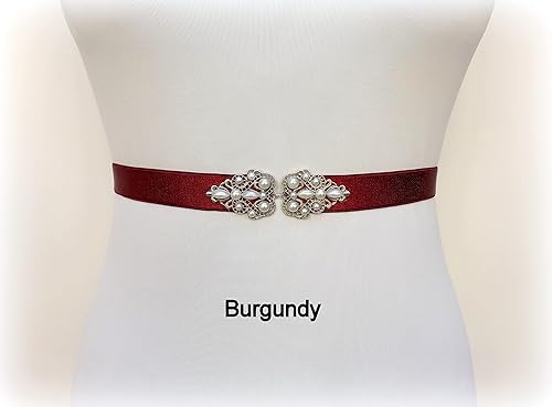 Miniatura 5 de Black Elastic Silver Jeweled Pearl Dress Belt, Sizes XS to 3XL