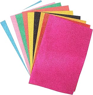 DUTWROY Glitter Foam Sheets 2MM Thick EVA Foam Paper 10Pcs 8 X 12Inch No-Adhesive Craft Foam Board for Holiday Card Crafts...