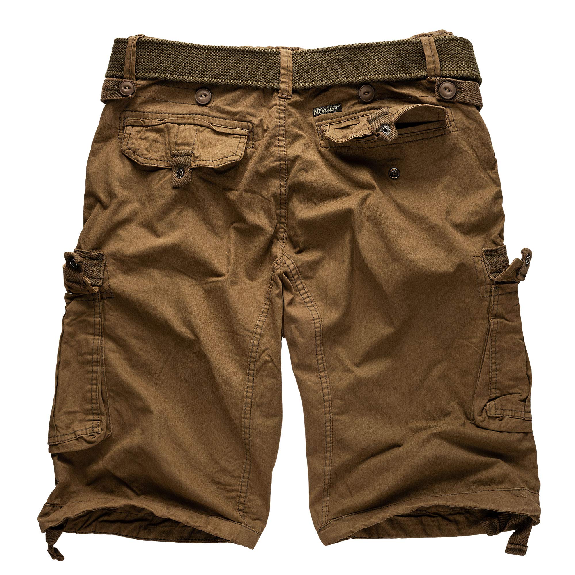 Geographical Norway Short Cargo Pantalon Court Bermuda avec Ceinture Short Hunter en lot avec Bandana UD, 3XL