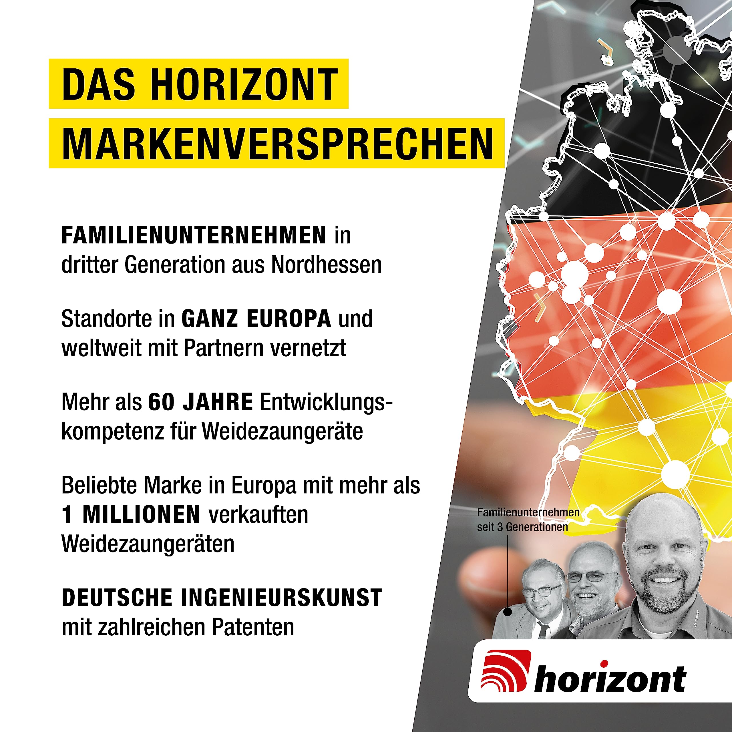horizont recinto per pollame Strong Line 110, 15 pali in fibra di vetro a doppia punta lunghi 50 m, alti 110 cm, tutti senza elettricità, recinto mobile per polli