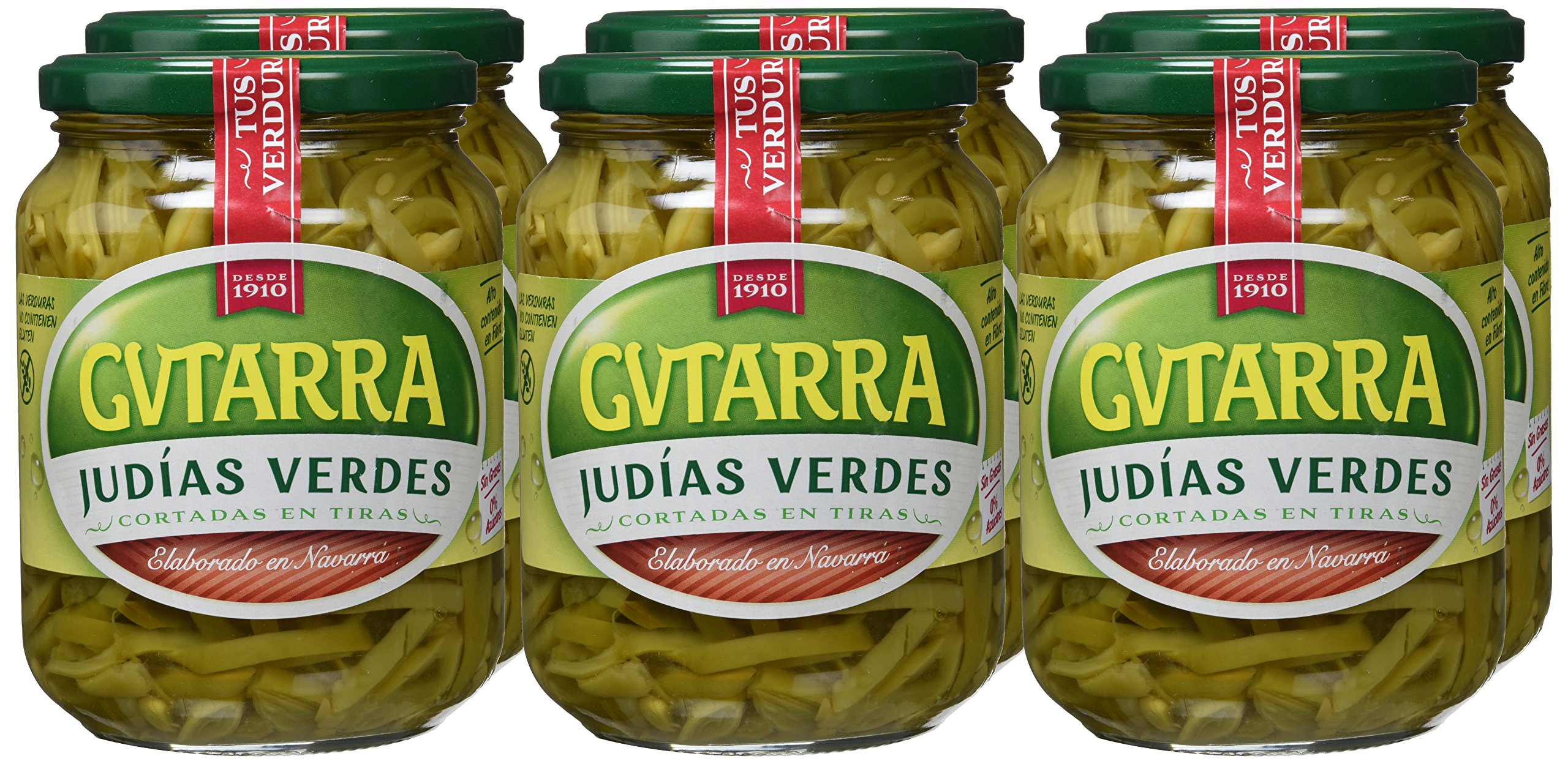 Gvtarra Judías Verdes Tiras Verdura - Paquete de 6 x 350 gr - Total: 2100 gr