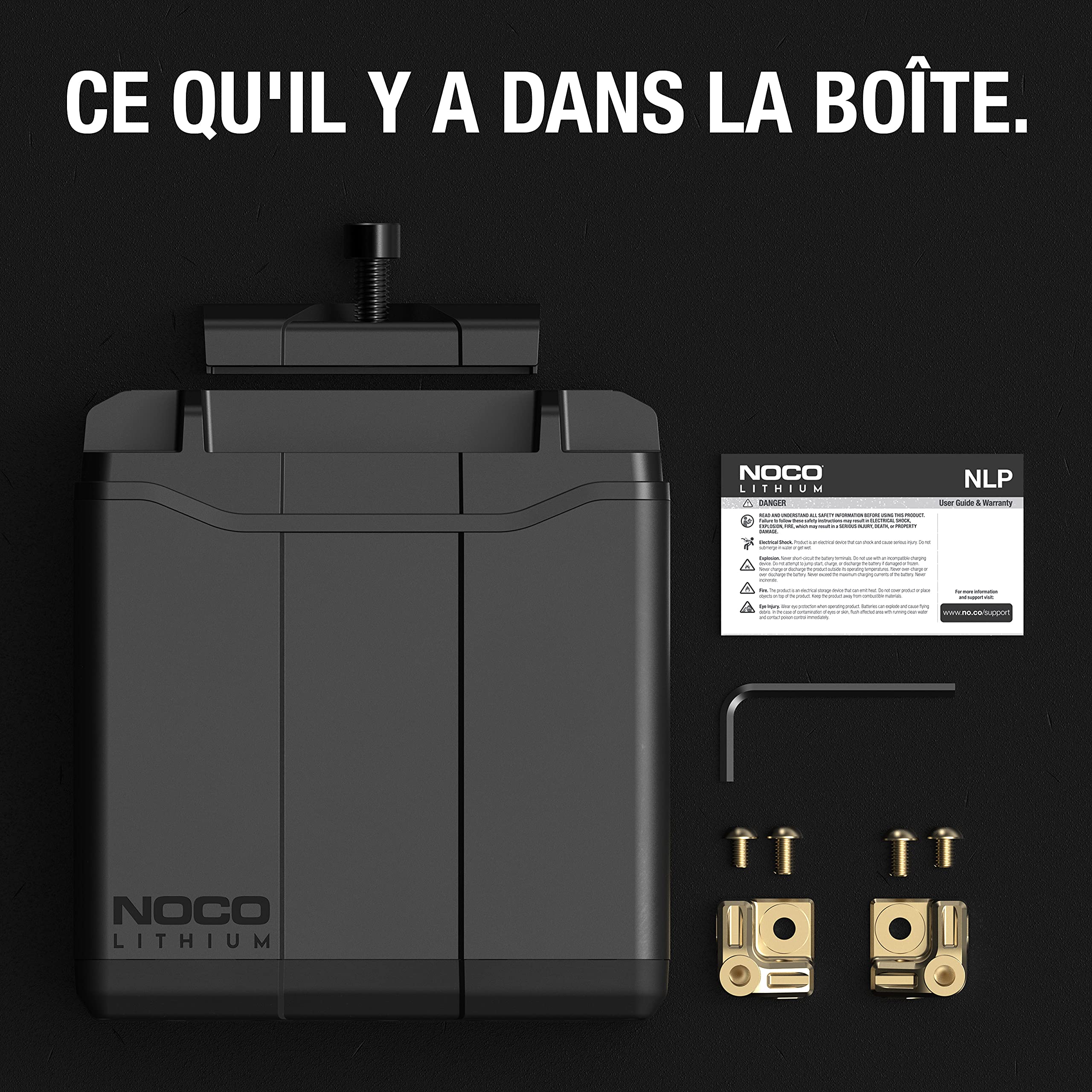 NOCO Lithium NLP30, Groupe 30, Batterie de Moto 700A, Batterie au Lithium 12V 8Ah avec BMS Dynamique pour Motos, Quad et Scooters