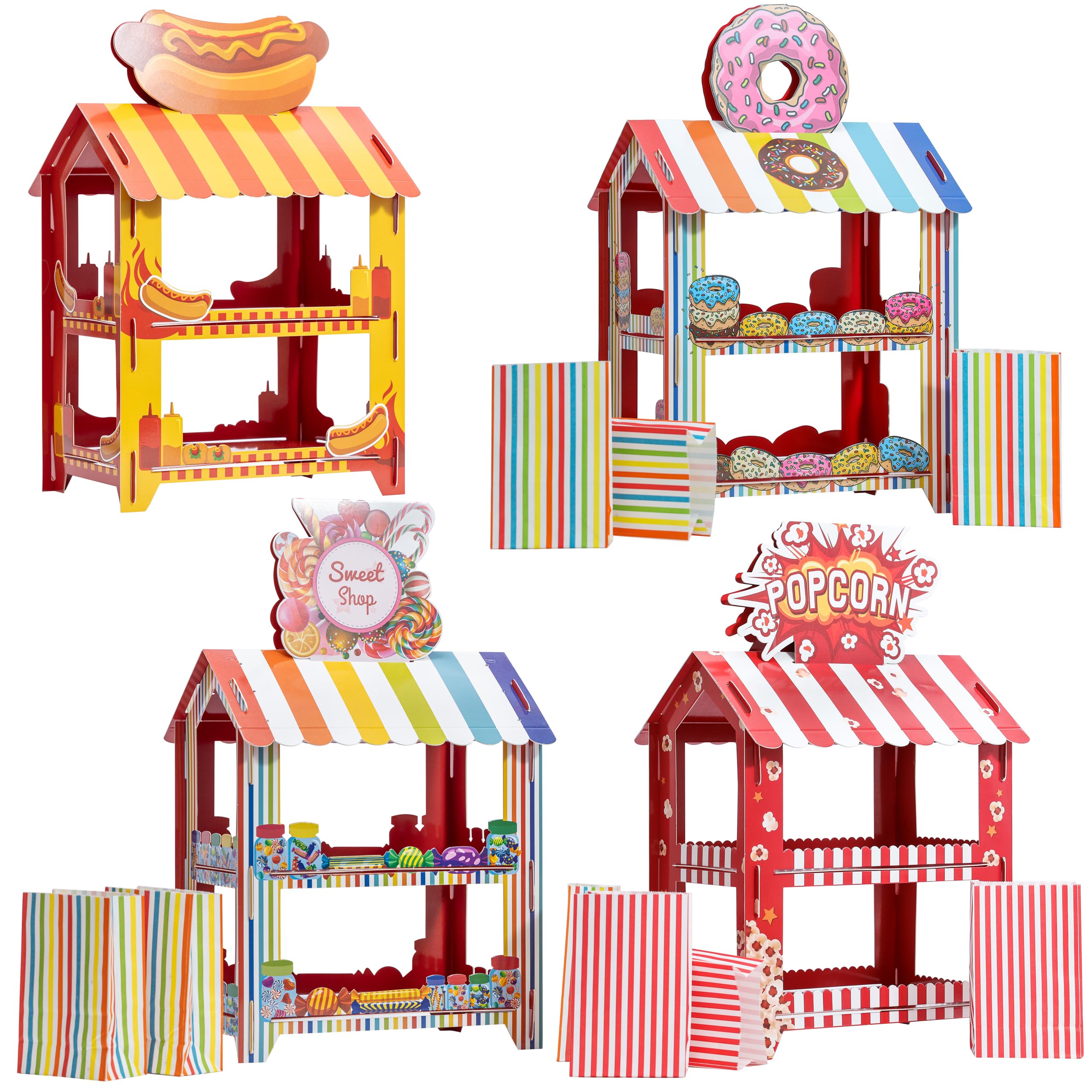 Sweet stand Shop Display Stand Cake Dessert Birthday Party Sweets popcorn hotdog Treats Partyware (Combo)