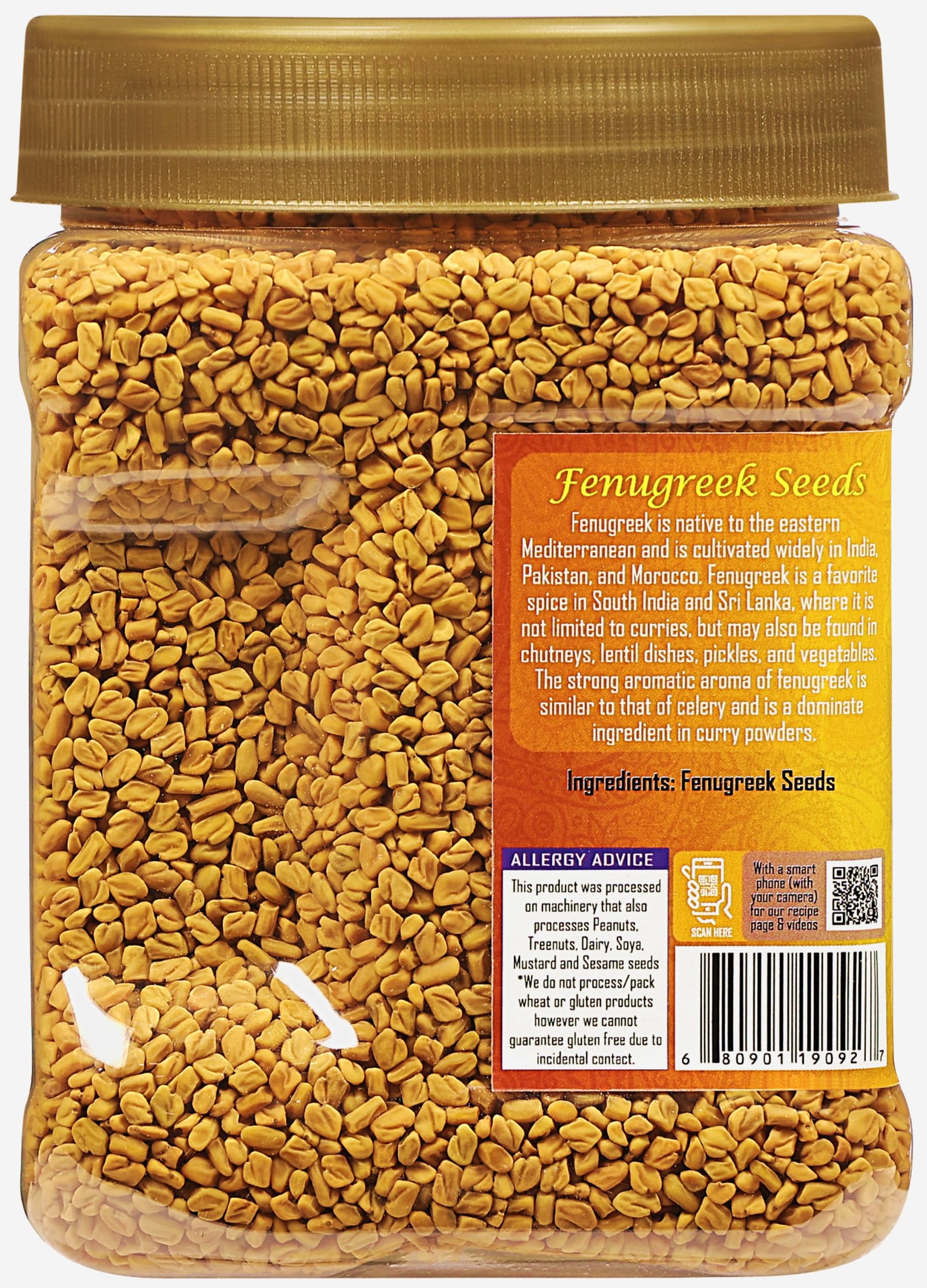 Rani Fenugreek (Methi) Seeds Whole 25oz (1.56lbs) 708g PET Jar, Trigonella foenum graecum ~ All Natural | Vegan | Gluten Friendly | Non-GMO | Kosher | Indian Origin, used in cooking & Ayurvedic spice