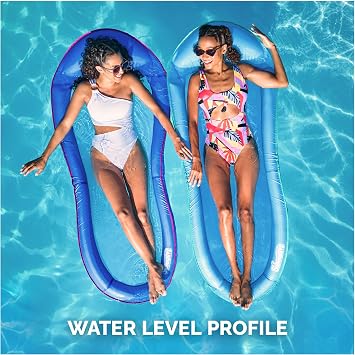 SwimWays Spring Float Premium Hammock Lounger, Inflatable Pool Floats Adult with Fast Inflation for Ages 15 & Up