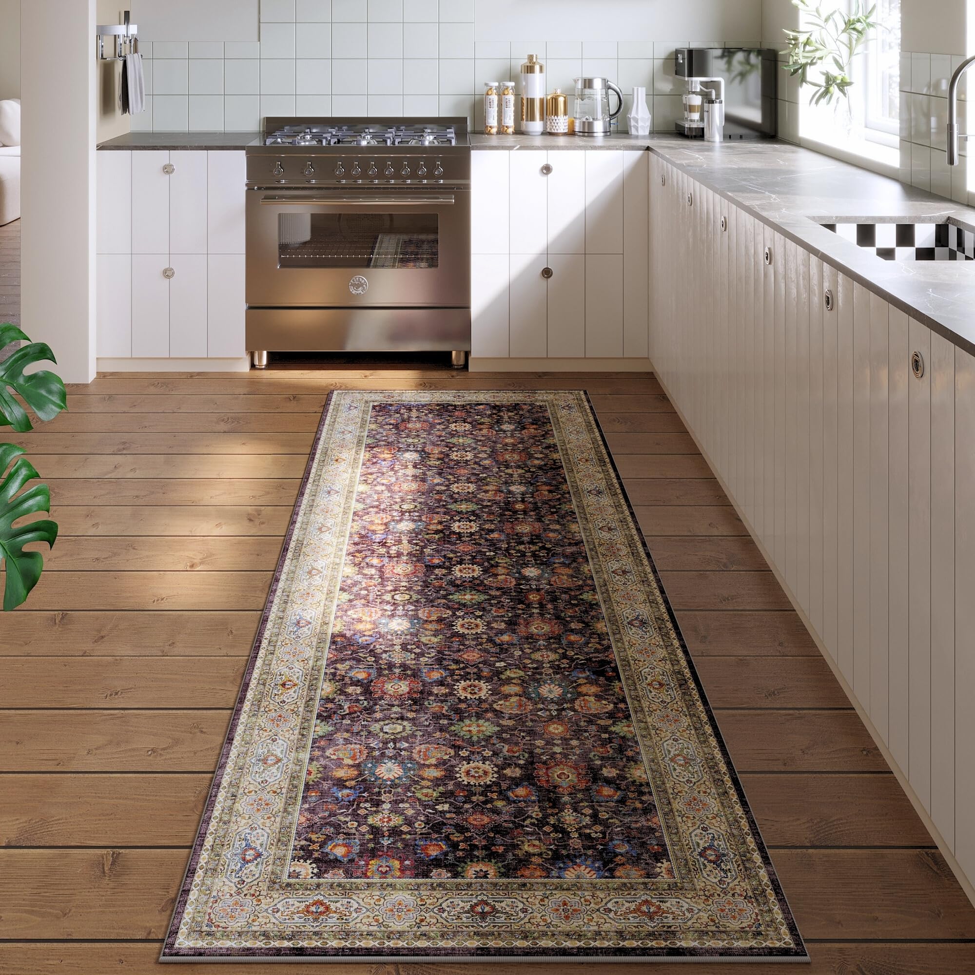 Rugcomf Runner Rug for Hallways Kitchen Rug Non Slip 2'6''x8' Washable Rugs with Rubber Backing Soft Carpet Runner for Hallways, Kitchen, Laundry,
