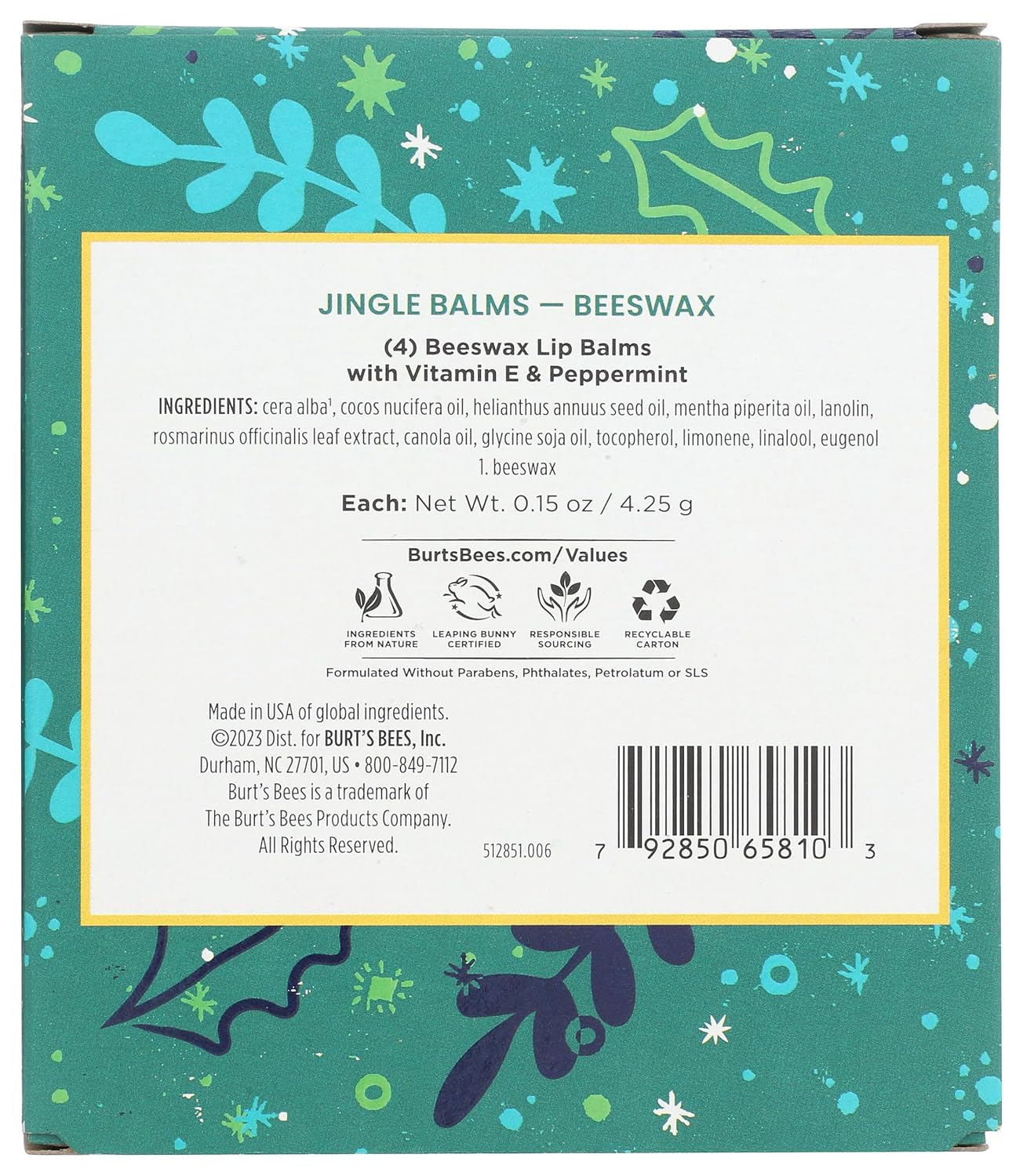 BURTS BEES Jingle Balms Holiday Gift Kit, 1 EA
