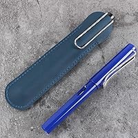 Vista 3 de Funda de cuero para bolígrafos estilográficos, funda protectora para bolígrafos y lápices compactos individuales (negro, 5.9 in x 1.4 in)