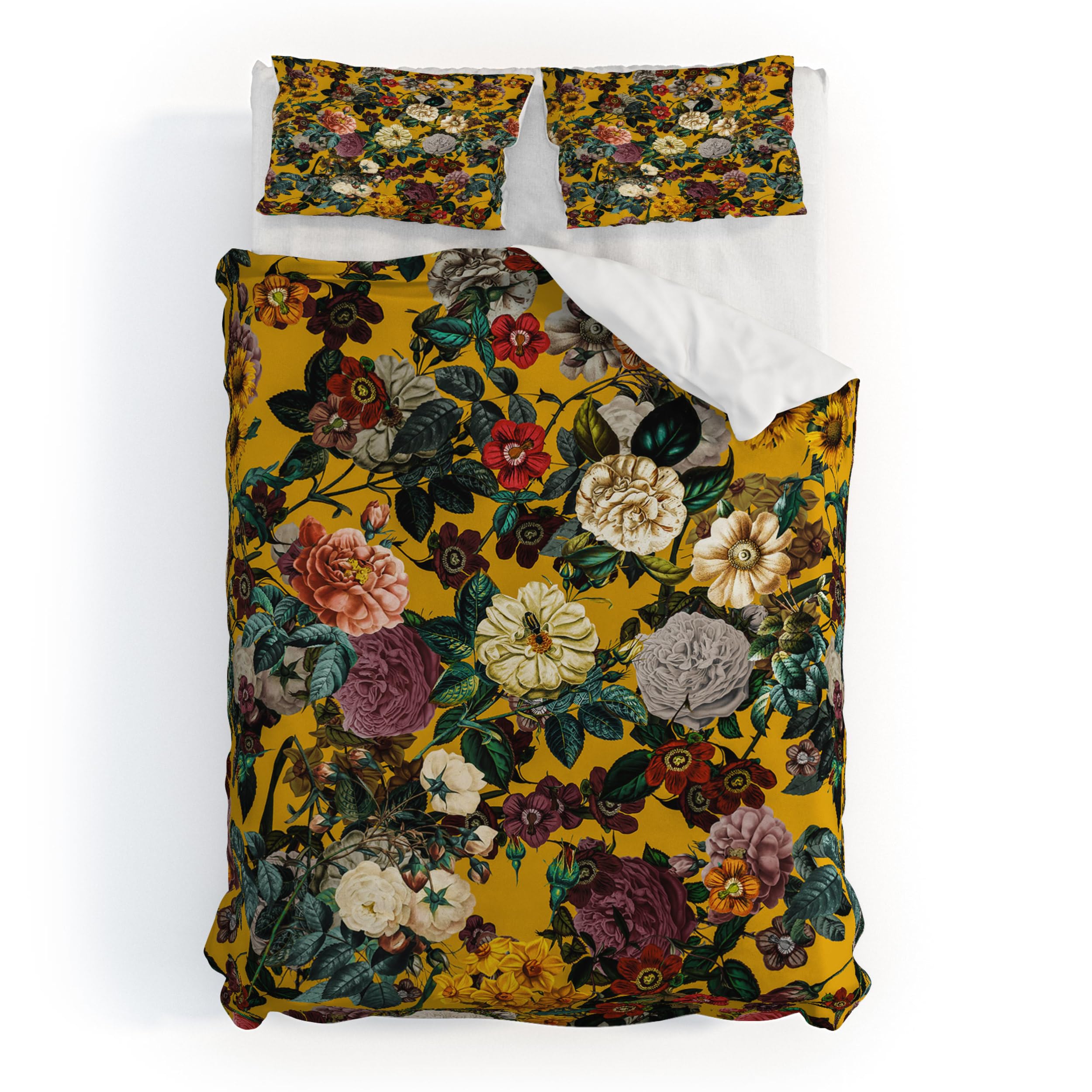 Burcu Korkmazyurek Exotic Garden V King Duvet Cover and 2 Pillow Shams Set, Multi