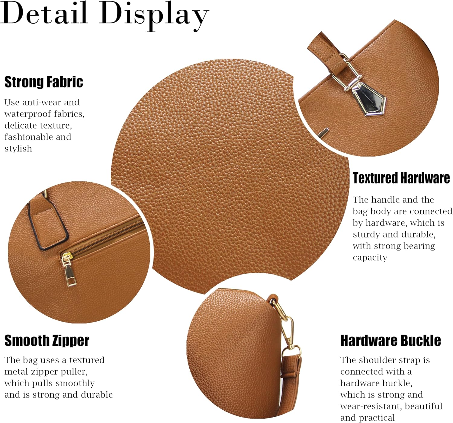 Purses and Handbags for Women Synthetic Leather Tote Crossbody Bags Satchel Purses Set 6pcs | Set, 6pcs, Set, 6pcs - Image 8