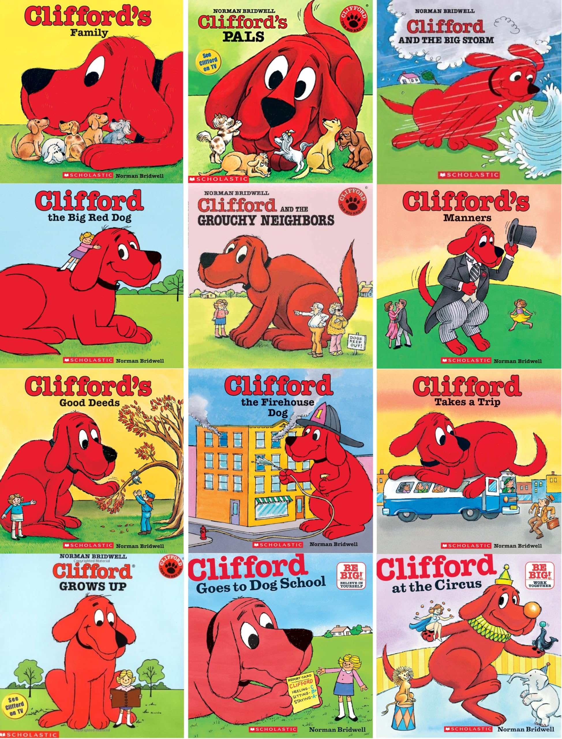 Clifford® All Year Pack: Goes to Dog School, Takes a Trip, Clifford the Big Red Dog, Clifford, We Love You, Birthday Party, Clifford's Christmas, Day with Dad, Clifford's Family, Halloween, Happy Easter, Happy Mother's Day, Thanksgiving Visit (Clifford) Paperback – January 1, 2013