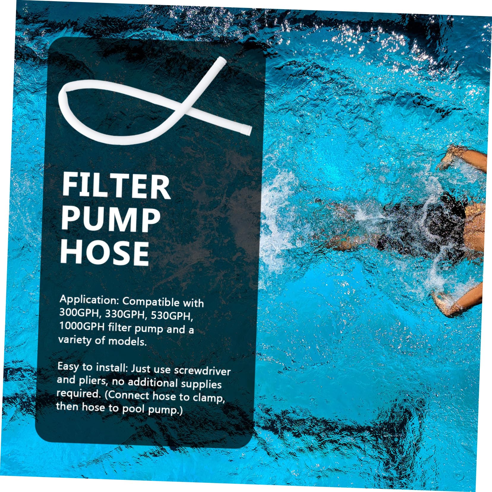 Mikikit Manguera De Piscina y Manguera De Repuesto Para Bomba De Filtro 6 Piezas Tamaño Estándar Resistente Al Desgaste Uso Piscina Diseño Antileak Ambientalmente Amigable
