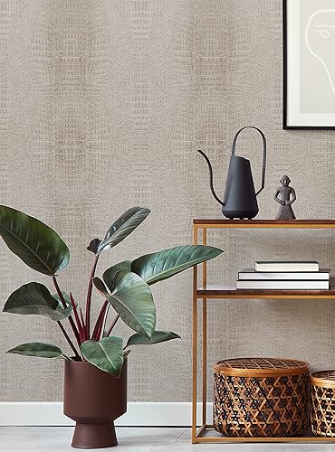 Miniatura 6 de Papel tapiz autoadhesivo de cocodrilo (beige, paquete de 6 hojas, 2 x 9 pies)