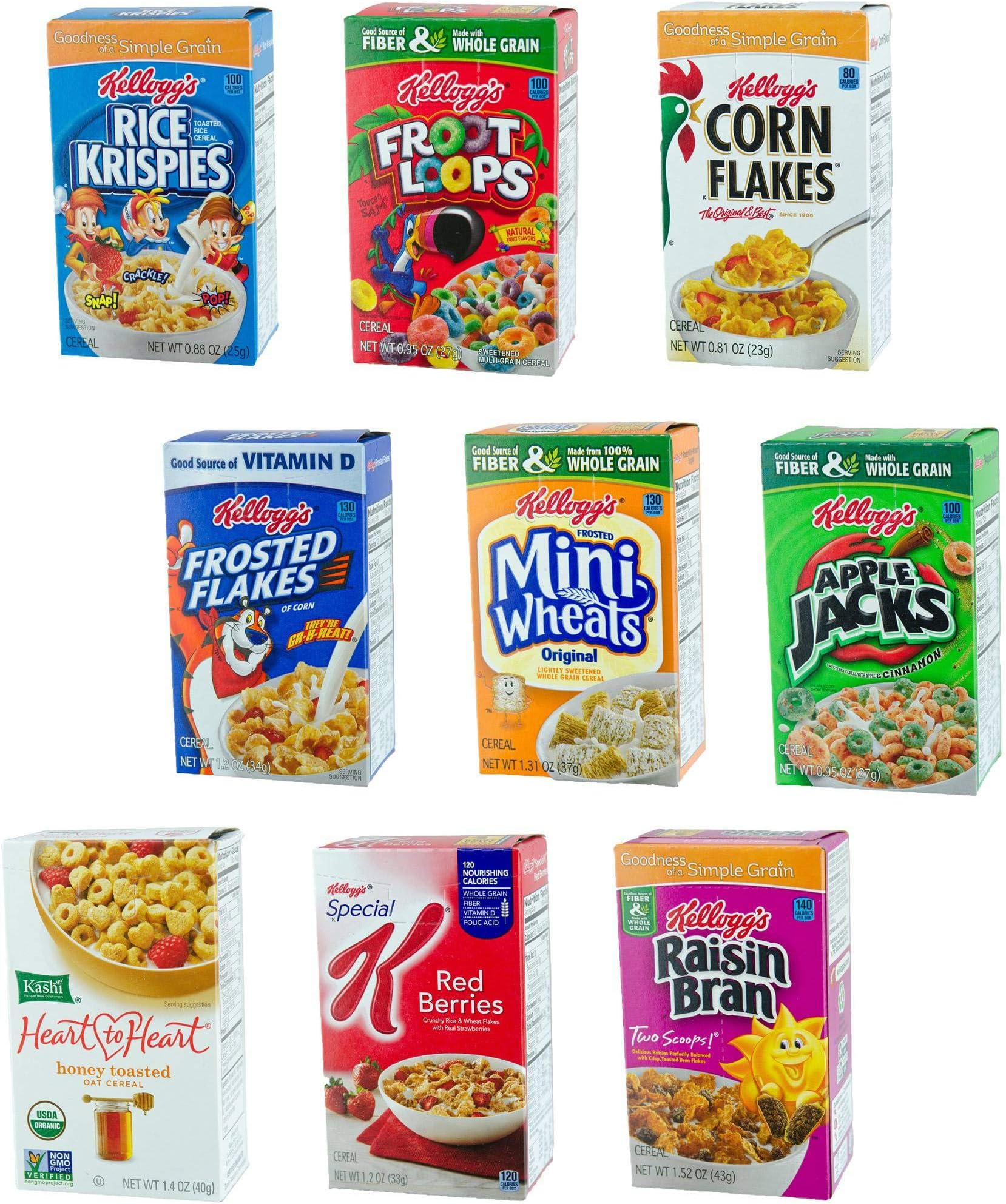 Cereal Assorted Individual box, 1.02 ounce -- 72 per case.