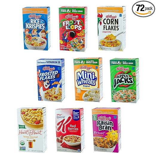 Cereal Assorted Individual box, 1.02 ounce -- 72 per case.