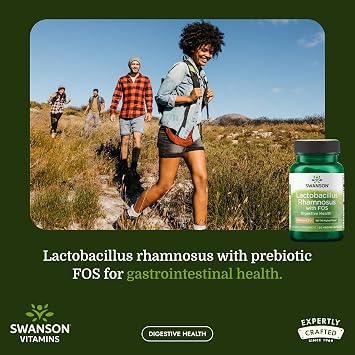 Swanson Lactobacillus Rhamnosus with FOS, 5 Billion CFU, 60 Veggie Capsules