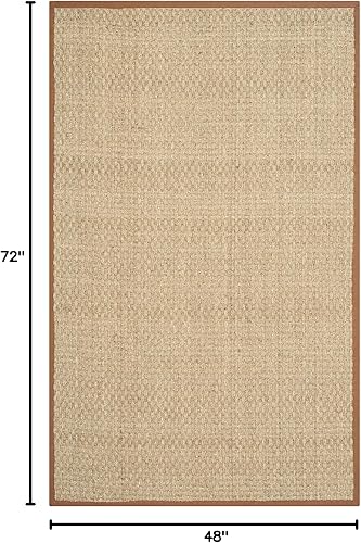 Vista 752 de Safavieh NF114A Natural Fiber Collection - Alfombra de fibras naturales de patrón trenzado, varios colores (5 x 8 pies), Fibras naturales, azul