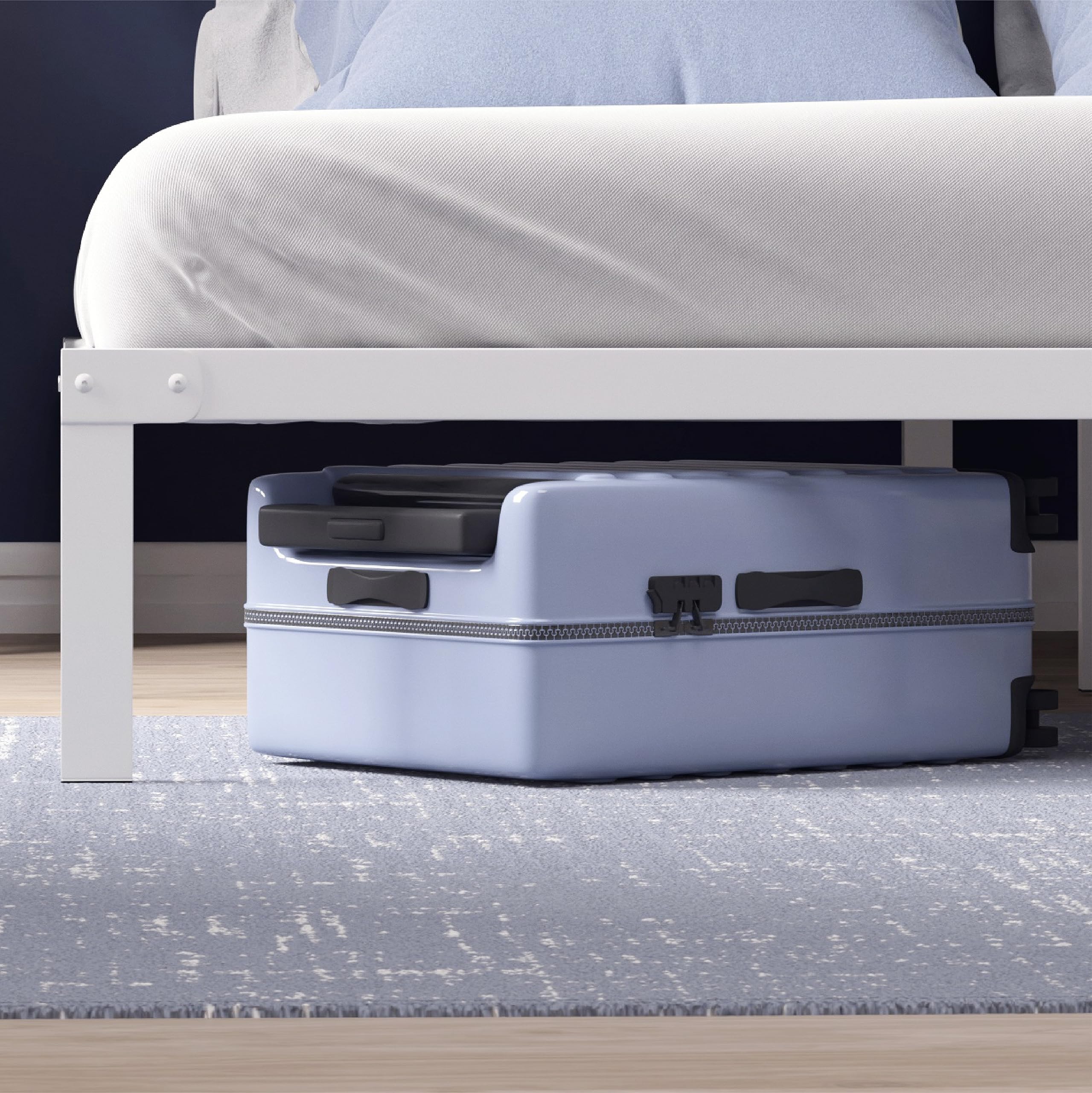 Dreamzie Struttura Letto Matrimoniale 180x200 con Rete in Metallo Bianco - Rete 180x200 con Gambe - Altezza 41 cm - Resistente, Montaggio Facile, Ampia Capacità di Stoccaggio