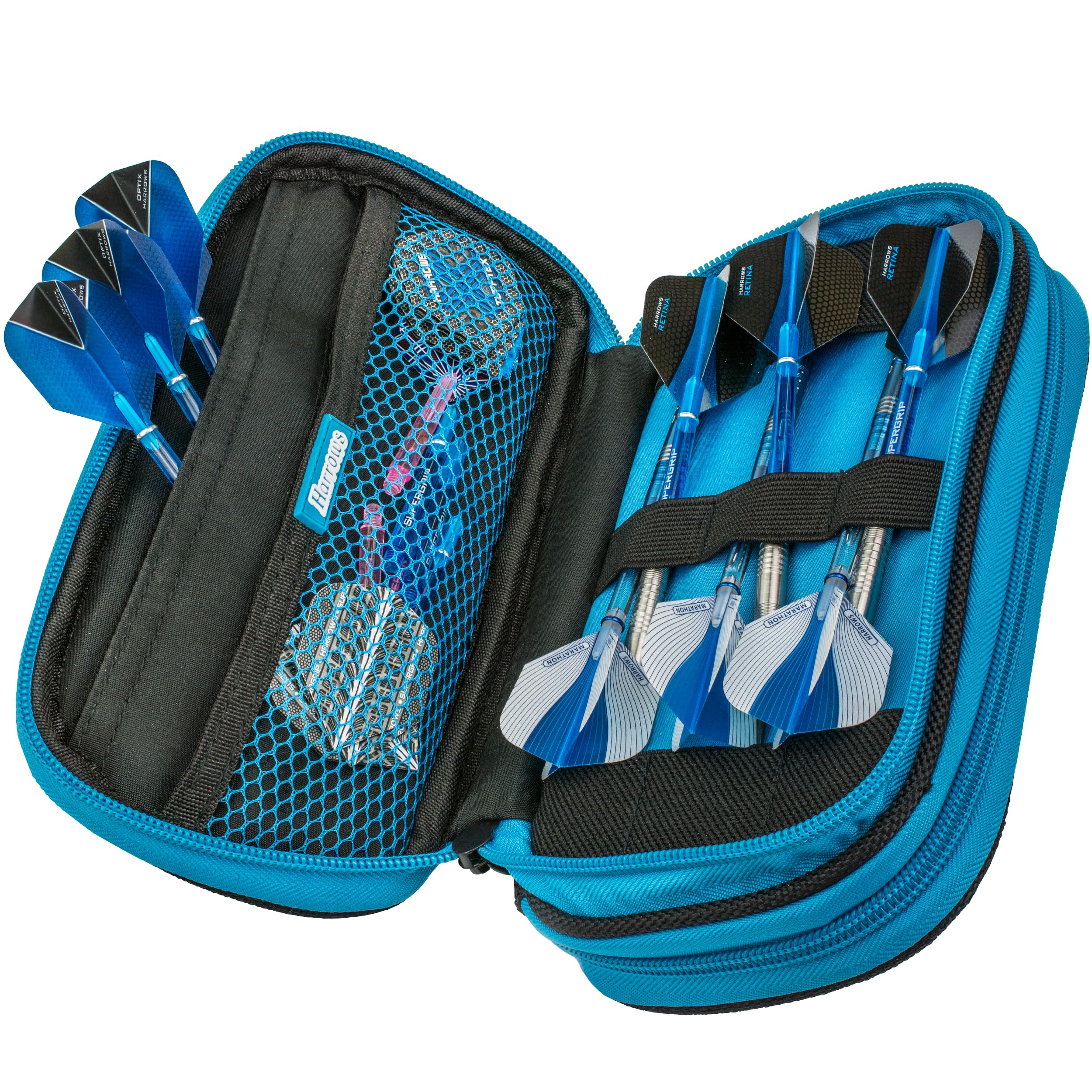 Harrows Dartskoffer Ryan Searle Player Pro 6 | Dartkoffer Dartshouder I Dartskoffer voor 6 darts | Beschermend EVA-materiaal | Geschikt voor 6 volledig gemonteerde darts en darts I Zwart Rood