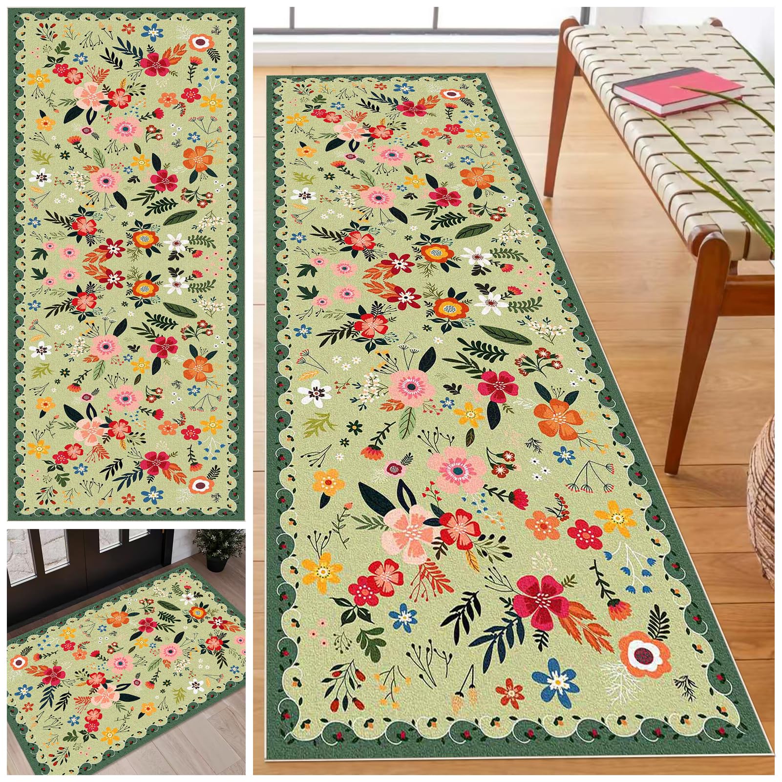 Tappeto Cucina Antiscivolo Lavabile 80 x 280 cm Tappeto Ingresso Corridoio Tappeto Passatoia per Corridoio Moderno Tappeto Corridoio Lungo per Salotto Camera da Letto Casa Ingresso Interno