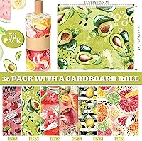 Vista 5 de Juego de 36 paños de cocina reutilizables de frutas, toallas de algodón lavables para el hogar (color fresco)