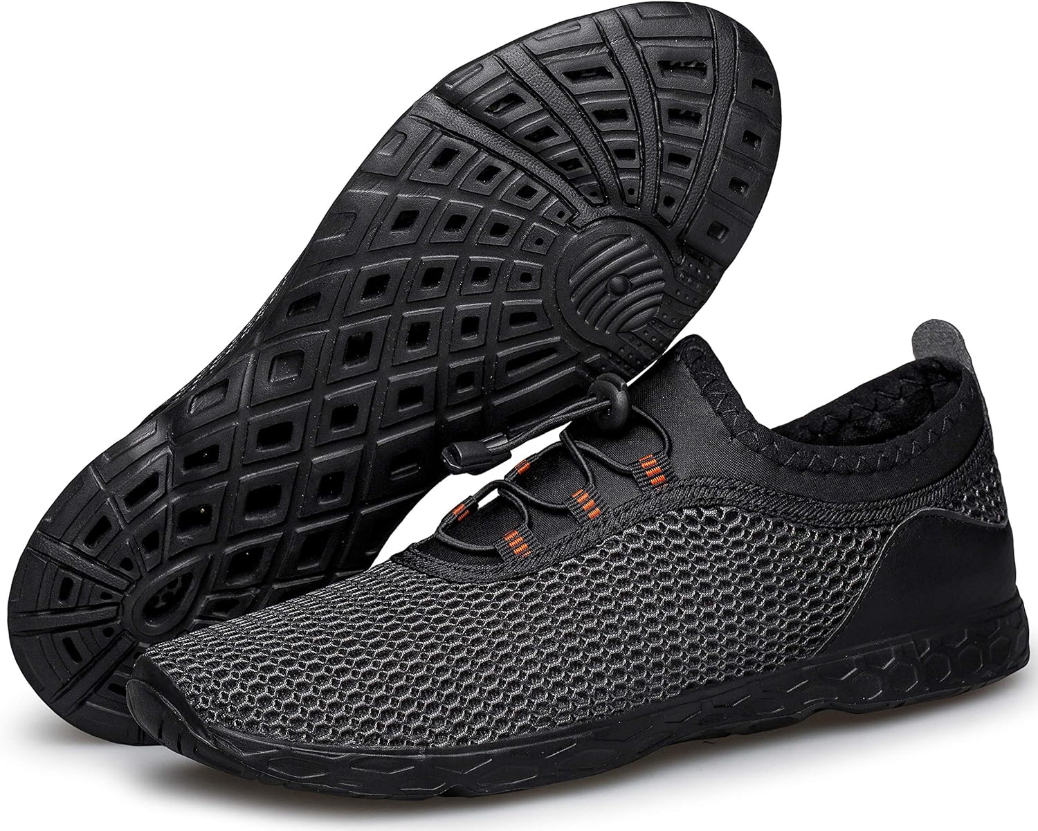 DOUSSPRT Women's Water Shoes Quick Drying Sports Aqua Shoes All Black Size 11