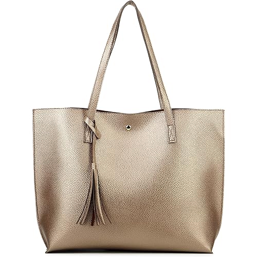 Nodykka Women Tote Bags Top Handle Satchel Handbags PU Faux Leather Tassel Shoulder Purse
