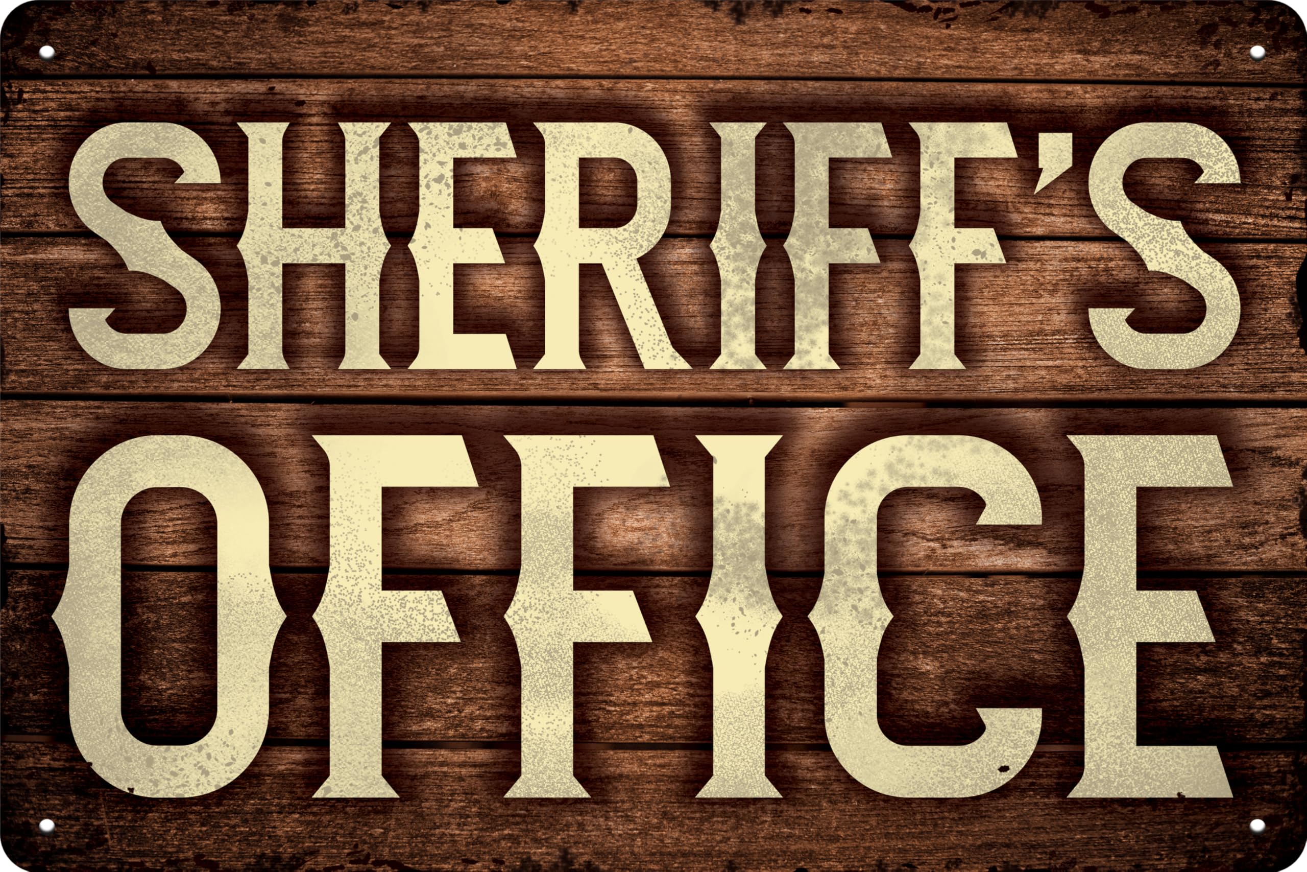 Luckylinde Sheriff 1 Weatherproof 30 X 20 Cm Tin Sign - Sheriff Sign For Cowboys, Wild West Fans, Saloon Decorative Sign (Sheriff's Office)