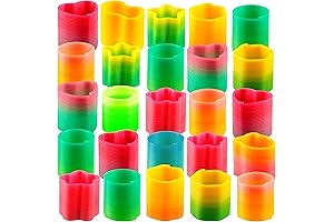 Bedwina Rainbow Coil Springs (Bulk Pack of 30) - Vibrant Mini Plastic Springs for Kids
