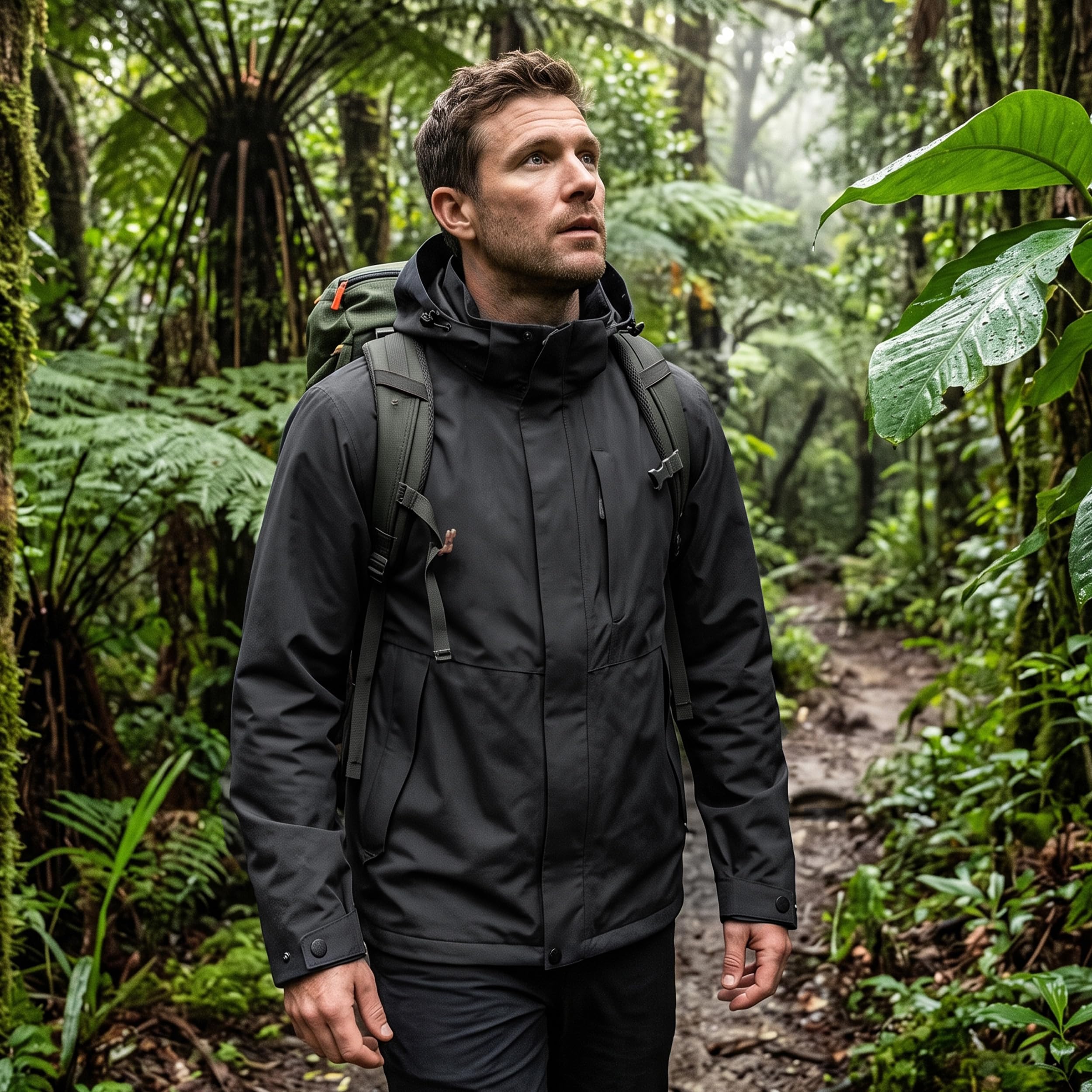 SUKUTU Chaqueta impermeable hombre al aire libre Abrigo ligero de lluvia Escalada Ropa de excursión Montaña Windbreaker