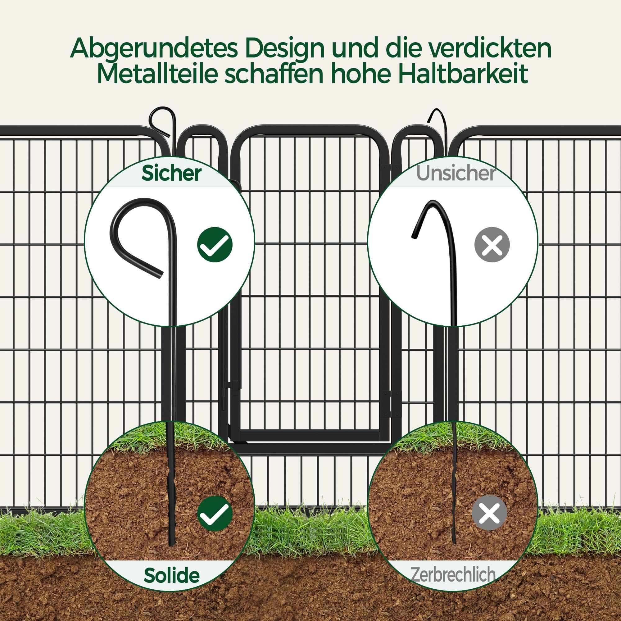 Yaheetech Parc pour Chiot de 100 cm de Haut, 6 pièces, Pliable, avec Porte, pour Chien, Appartement et Jardin, Montage sans Outils