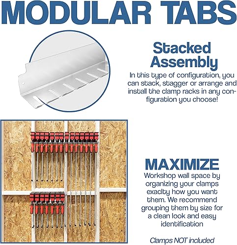 Miniatura 2 de Fulton Woodworking Tools Abrazadera modular con abrazadera de barraparalela  Fácil y rápido de alinear  Pre-perforado 16 pulgadas en el centro