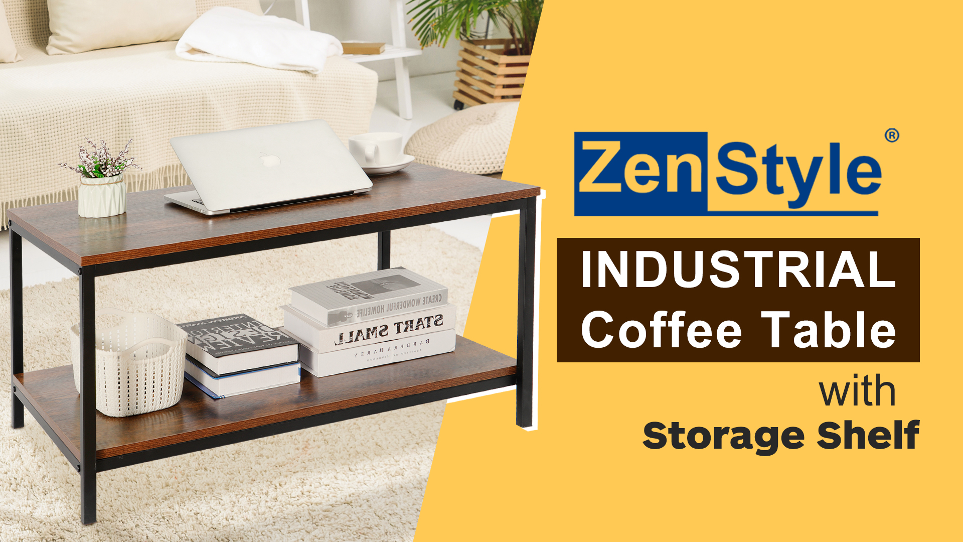 Amazon.com: ZenStyle Industrial Coffee Table with Storage
