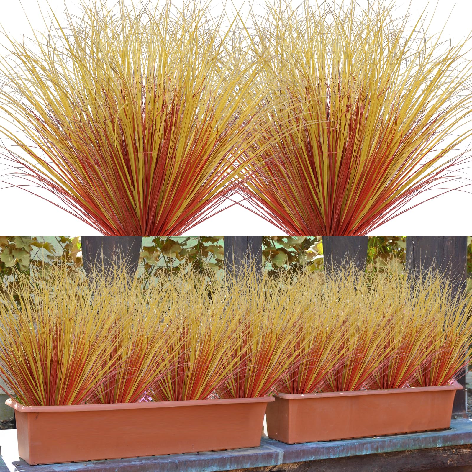Verdure artificielle extérieure et plantes d'automne Betylifoy pour jardinière sans entretien